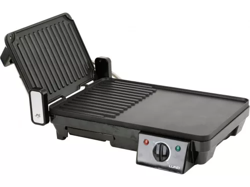 LUND Asztali elektromos grill 2000 W, 40,5 × 25 cm, 2 az 1-ben sütőlappal (67455)