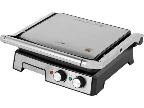 LUND Asztali grill 2000W, 29x24cm ezüst(67457)