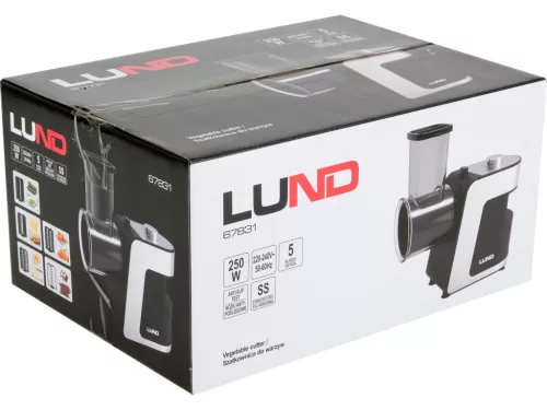 LUND Zöldségszeletelő gép, 250 Watt, 5 kés (67831)