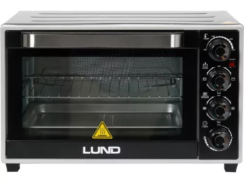 LUND Elektromos mini sütő 28 liter, 1600 W, légkeveréssel és forgónyárssal, 100–230 °C (68050)