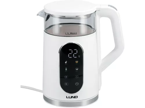 LUND Elektromos forraló 1,7 liter, hőmérséklet szabályozás, fehér (68224)