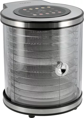 LUND Aszalógép gyümölcshöz, zöldséghez, gombához és húshoz, 10 tálcás, 850 W, 35–75 °C (68283)