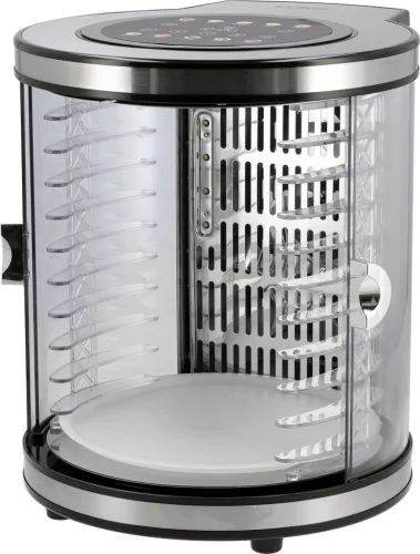 LUND Aszalógép gyümölcshöz, zöldséghez, gombához és húshoz, 10 tálcás, 850 W, 35–75 °C (68283)