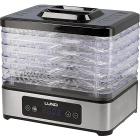   LUND Aszalógép gyümölcshöz, zöldséghez, gombához és fűszernövényhez, 5 tálcás, 400 W, 35–70 °C (68284)