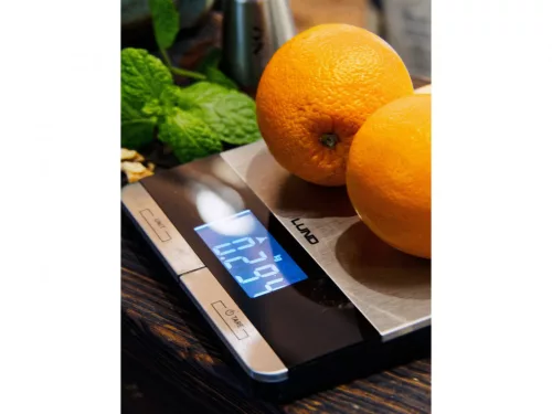 LUND Digitális konyhai mérleg rozsdamentes acél mérőfelülettel, 5 kg, 1 g pontosság (68362)