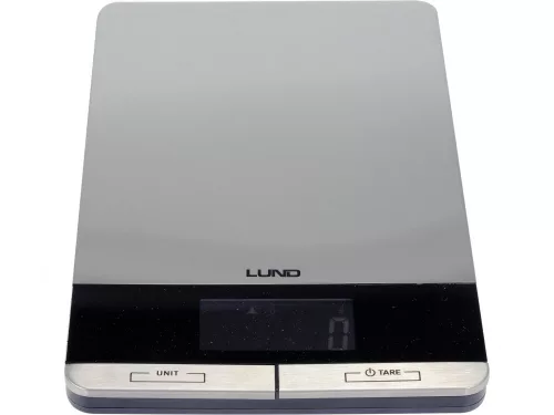 LUND Digitális konyhai mérleg rozsdamentes acél mérőfelülettel, 5 kg, 1 g pontosság (68362)