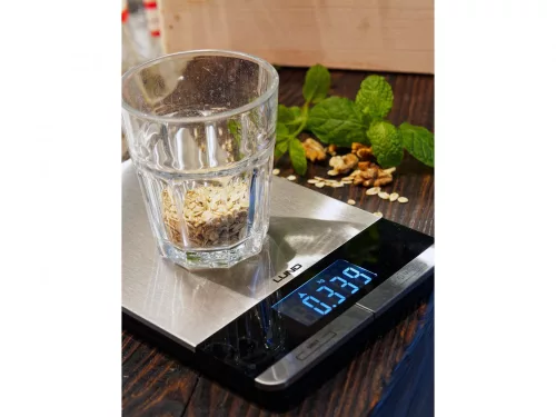 LUND Digitális konyhai mérleg rozsdamentes acél mérőfelülettel, 5 kg, 1 g pontosság (68362)