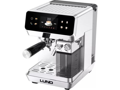 LUND Karos és kapszulás, eszpresszó kávéfőző gép, tejhabosítóval, ESE (Easy Serving Espresso) rendszer ( PL az illy, Pellini, Lavazza )1350 Watt  (68503)