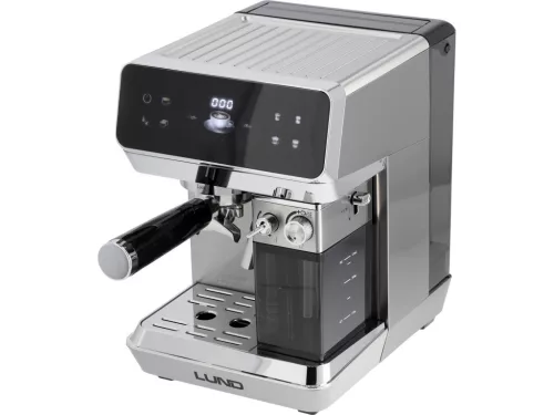 LUND Karos és kapszulás, eszpresszó kávéfőző gép, tejhabosítóval, ESE (Easy Serving Espresso) rendszer ( PL az illy, Pellini, Lavazza )1350 Watt  (68503)