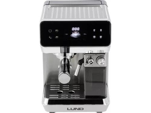 LUND Karos és kapszulás, eszpresszó kávéfőző gép, tejhabosítóval, ESE (Easy Serving Espresso) rendszer ( PL az illy, Pellini, Lavazza )1350 Watt  (68503)