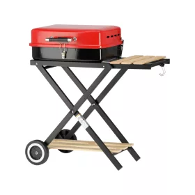   LUND Hordozható faszenes grill  acél tűztérrel és krómozott ráccsal 45 X 33.5CM (99926)