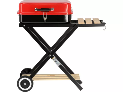 LUND Összecsukható faszenes grill 45 × 33,5 cm-es ráccsal, polcokkal (99926)