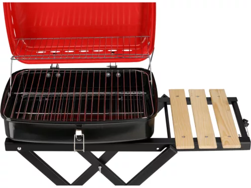 LUND Összecsukható faszenes grill 45 × 33,5 cm-es ráccsal, polcokkal (99926)