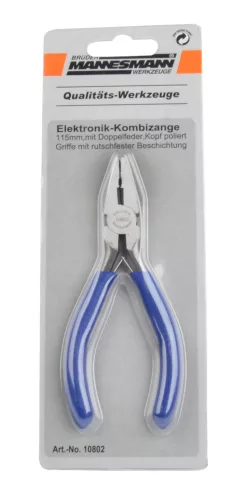 Mannesmann Elektronikai kombinált fogó 115 mm, csúszásmentes markolattal (M10802)