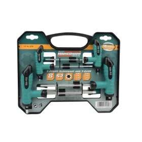   Mannesmann Torx kulcskészlet T-markolattal, 8 részes, T10–T50, S2 acél (M18198)