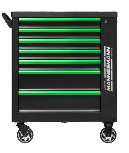 Mannesmann Szerszámos műhelykocsi kihúzható szerszámtartó fallal, 268 részes készlettel, Bluetooth-hangszóróval, USB-töltővel és LED-es felirattal (M28292)