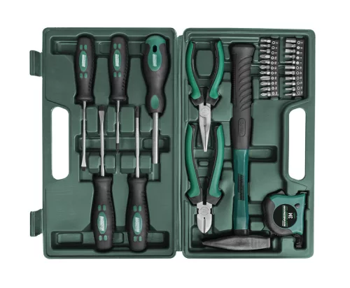 Mannesmann Szerszámkészlet műanyag kofferben csavarhúzókkal, fogókkal és bitekkel, 31 részes (M29031)