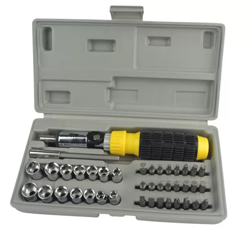 Mannesmann Bit és dugókulcs készlet 1/4”, 41 részes, műanyag kazettában (M29041)