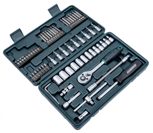Mannesmann Dugókulcs és bitkészlet 1/4” meghajtással, 4–14 mm, 65 részes (M29165)