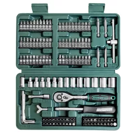   MANNESMANN Dugókulcs és bit készlet 130 részes, 1/4”, CrV acél (M29166)