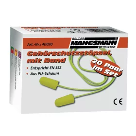   Mannesmann Füldugó készlet 20 pár, PU habból, EN 352 szabvánnyal (M40030)