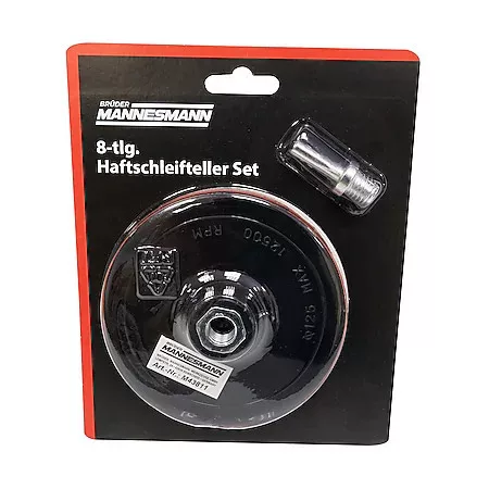 Mannesmann Tépőzáras csiszolótányér készlet 125 mm, K40–K120 csiszolókorongokkal, 8 részes (M43811)