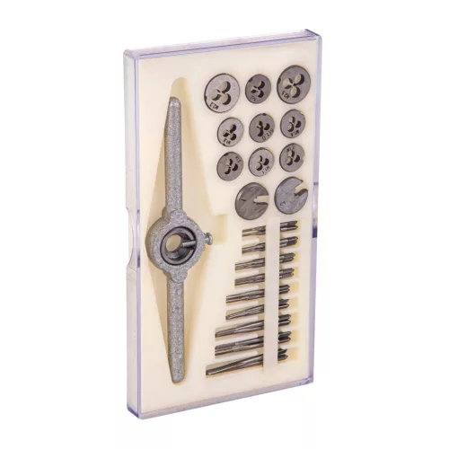 Mannesmann HSS menetmetsző és menetfúró készlet modellépítéshez, M1,0–M2,5 (M53240)