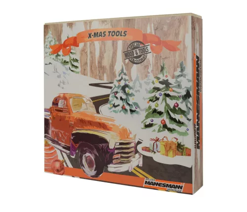 Mannesmann Szerszámos adventi naptár multifunkciós gyorscsiszolóval, 64 tartozékkal és 8 gravírozó fejjel (M599930)