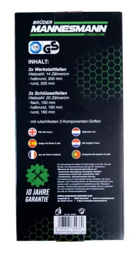 Mannesmann Reszelő készlet 5 részes, műhely- és kulcsreszelőkkel (M61016)
