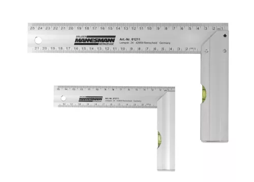 Mannesmann Alumínium derékszög készlet 2 részes, 150 és 250 mm (M81211)