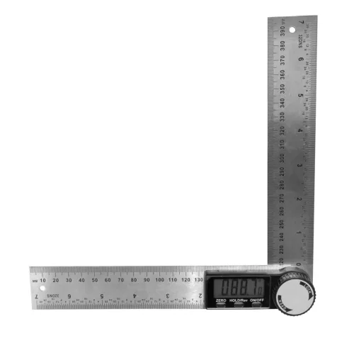 Mannesmann Digitális szögmérő 200 mm-es acél szárakkal, 0,1° kijelzéssel (M81220)