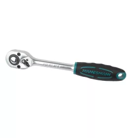   Mannesmann Racsnis hajtókar 1/2”, 45 fogas, nyomógombos dugókulcs-kioldással, 305 mm (M98442)