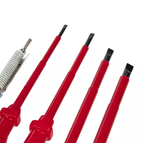 Mannesmann VDE szigetelt csavarhúzó készlet 1000 V, PH1–PH2 és 3–6,5 mm, feszültségvizsgálóval, 7 részes (M 1187-PROFI)