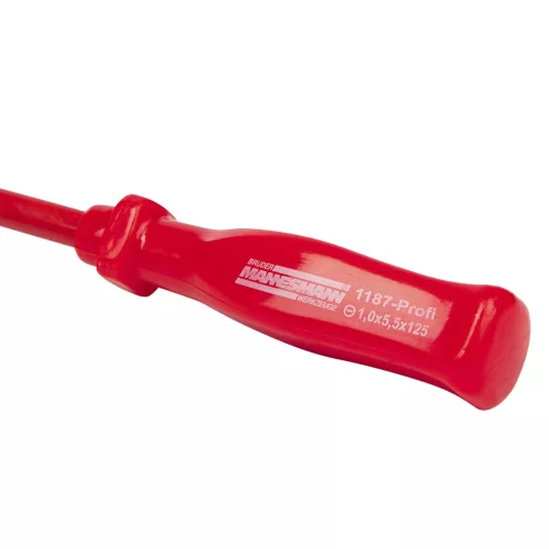 Mannesmann VDE szigetelt csavarhúzó készlet 1000 V, PH1–PH2 és 3–6,5 mm, feszültségvizsgálóval, 7 részes (M 1187-PROFI)