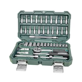   Mannesmann Dugókulcs- és bitkészlet 1/4" racsnival, króm-vanádium acél, 46 részes (M 2040-SL)