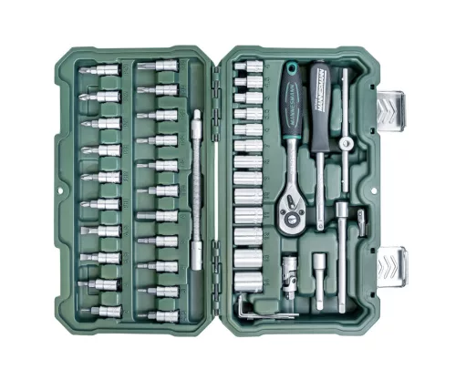 Mannesmann Dugókulcs- és bitkészlet 1/4" racsnival, króm-vanádium acél, 46 részes (M 2040-SL)