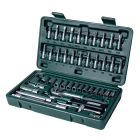   Mannesmann Dugókulcs- és bitkészlet 1/4”, 46 részes, 4–14 mm, króm-vanádium acél (M 2040)