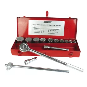   Mannesmann Dugókulcs készlet 3/4”, 15 részes, 22–50 mm, 6 szögű CrV fejekkel (M  296)
