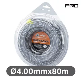   NAKAYAMA PRO BOZÓTVÁGÓ nylon line Carbon sodort, fűkasza damil,  átmérő 4,00 mm, hossz: 80méter (NC1005)