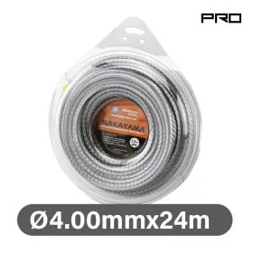   NAKAYAMA PRO Damil fűkaszákhoz. (Nylon, alumínium huzal )  négyzetes 4,00 mm x 24 m (NC1015)
