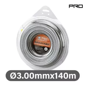   NAKAYAMA PRO nylon szén-alumínium négyzet fűkasza damil 3,00 mm x 140 méter (NC1016)