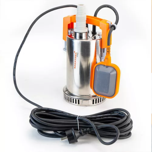 NAKAYAMA PRO ROZSDAMENTES INOX Merülő búvárszivattyú 550W, 7,5m, 8500L/óra, tiszta vízhez (NP1050)