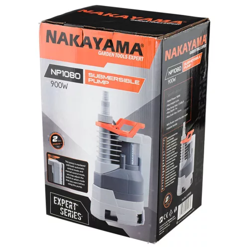 NAKAYAMA PRO Szennyezettvíz búvárszivattyú beépített úszókapcsolóval 900 W, 15 500 l/óra, 8,5 m emelőmagasság (NP1080)
