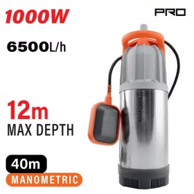  NAKAYAMA Rozsdamentes INOX merülő búvárszivattyú 1000W, 40m, 6500L/óra (NP1120)