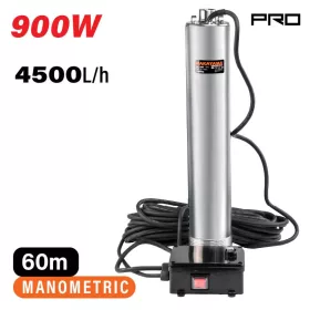   NAKAYAMA PRO Rozsdamentes INOX mélykúti víz szivattyú 900W, 60m, 5500L/óra (NP1190)
