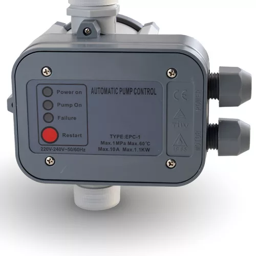 NAKAYAMA PRO Nyomáskapcsoló vízszivattyúhoz, elektronikus, 1,5–6 bar, 1” × 1”, IP65 (NP2085)