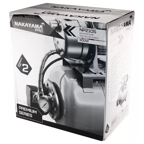 NAKAYAMA PRO Házi vízmű 800 W, 3500 l/óra, 19 literes tartállyal, 38 m emelőmagasság (NP2105)