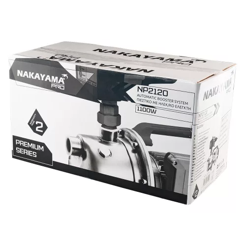 NAKAYAMA PRO Vízszivattyú elektronikus nyomásvezérléssel, 1100 W, 45 m emelőmagasság (NP2120)