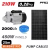 NAKAYAMA PRO Napelemes felszíni vízszivattyú készlet 210 W, 24 V, 25 m, 450 W panellel  (NP2200)