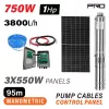 NAKAYAMA PRO Napelemes kútszivattyú készlet 750 W, 96 V, 95 m, 3 × 550 W panellel (NP2230)